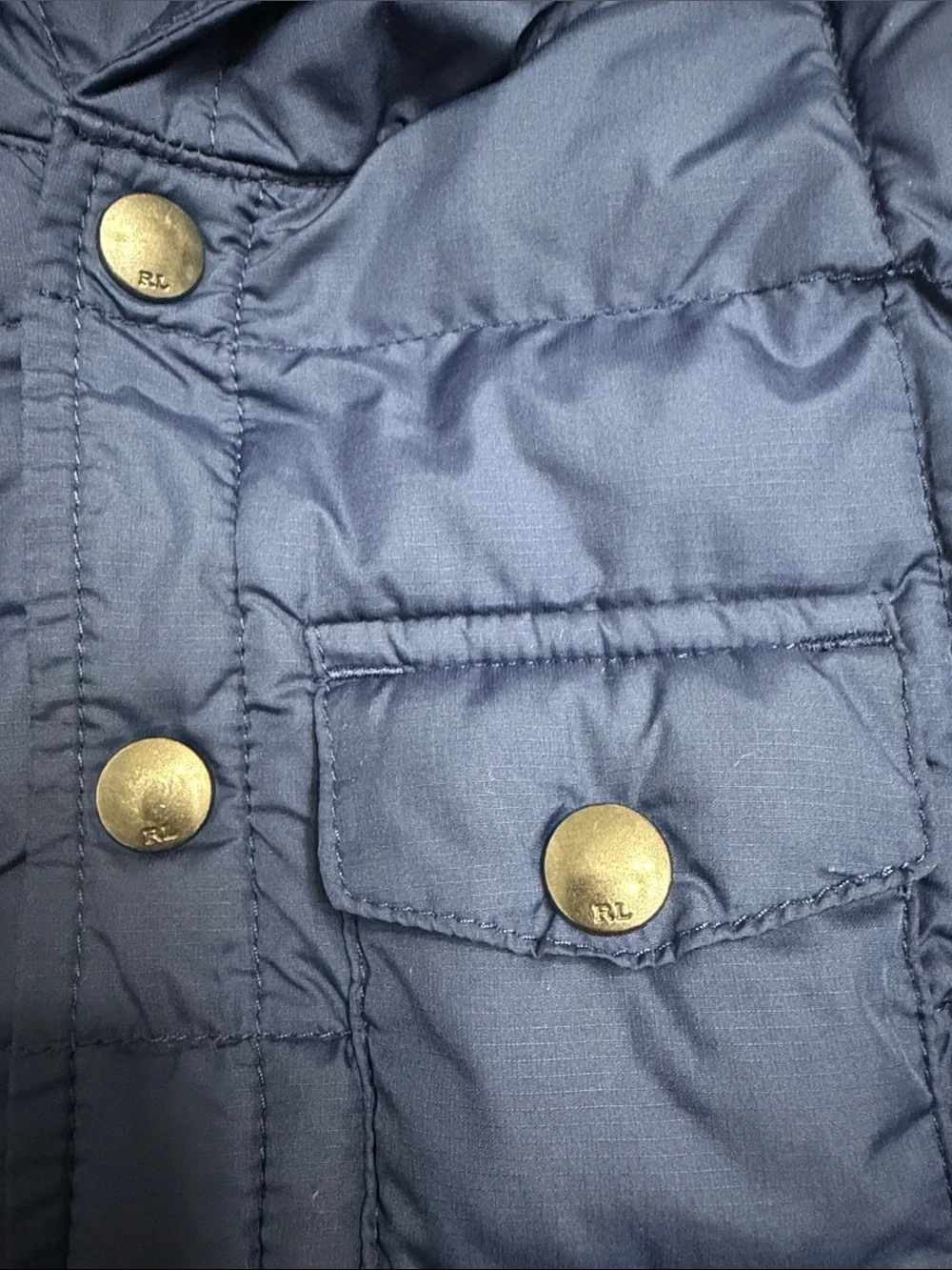 Ralph Lauren Kids Hooded Puffer Jacket - Navy Blue